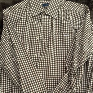 Men’s Large Fish Hippie button down. Brownish - Gray color.